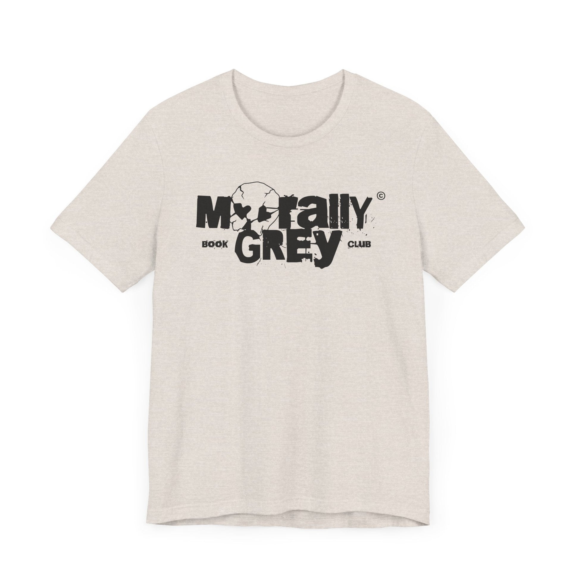 Morally Grey Book Club T-Shirt – Gritty Skull Logo Edition - Offbeat Opulence