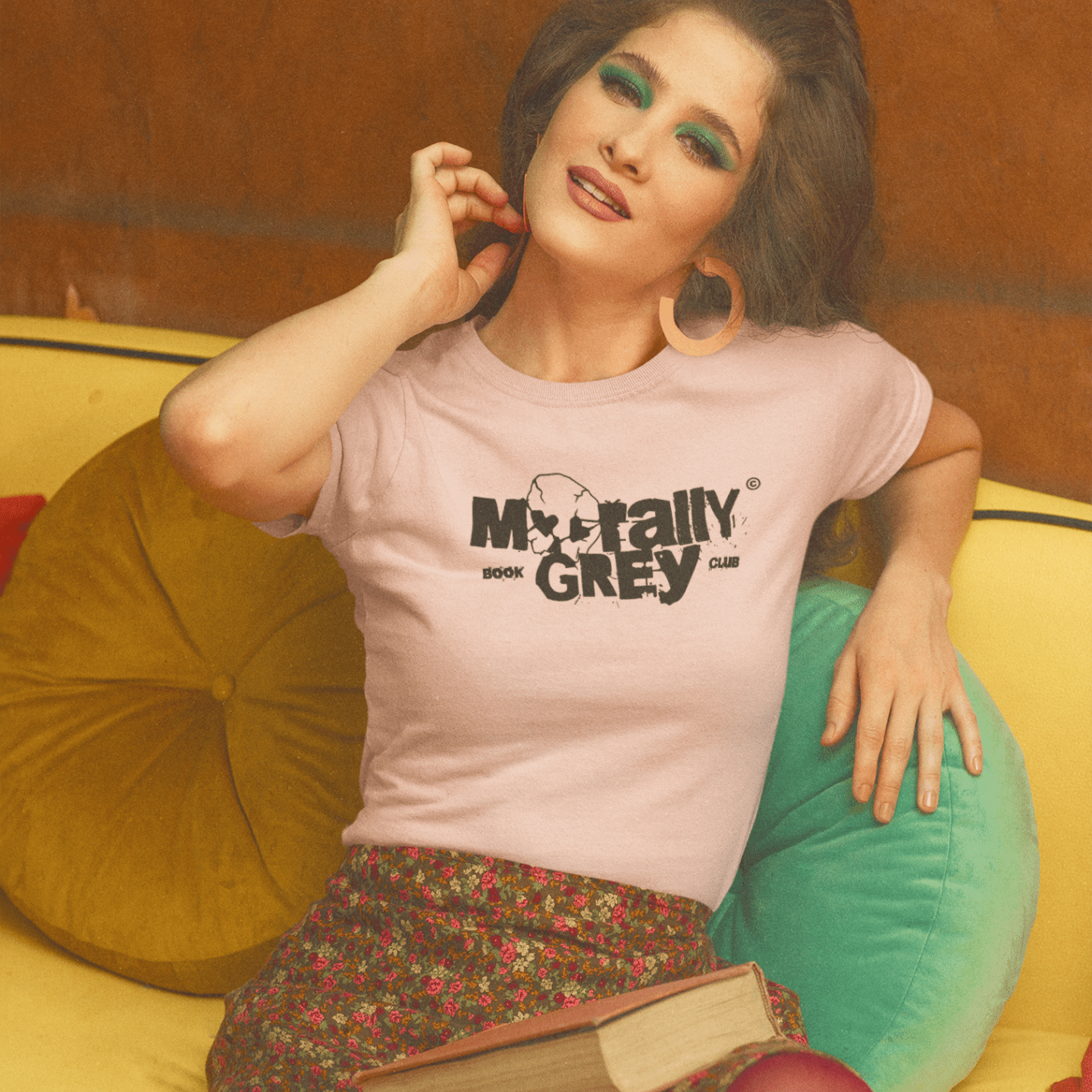 Morally Grey Book Club T-Shirt – Gritty Skull Logo Edition - Offbeat Opulence