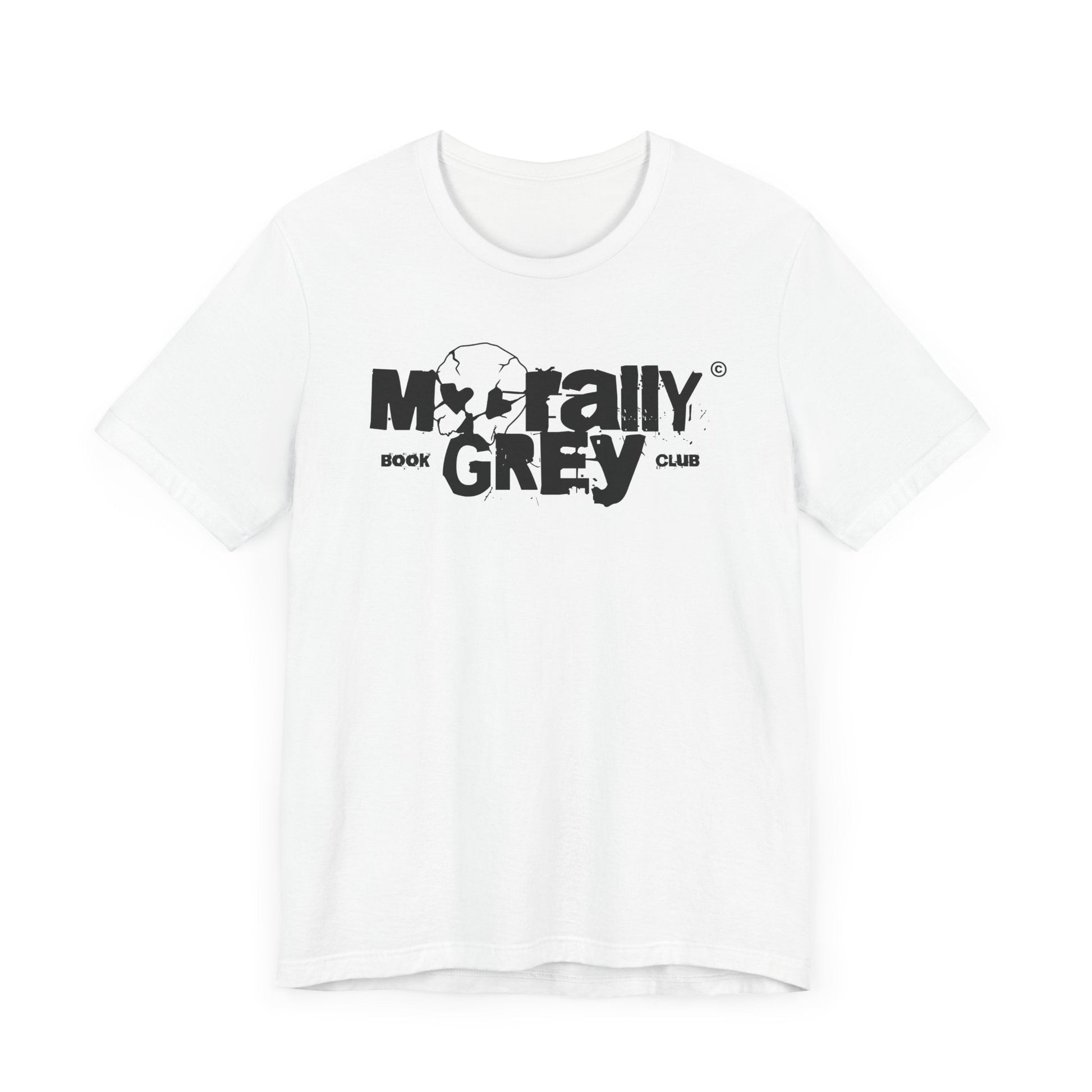 Morally Grey Book Club T-Shirt – Gritty Skull Logo Edition - Offbeat Opulence