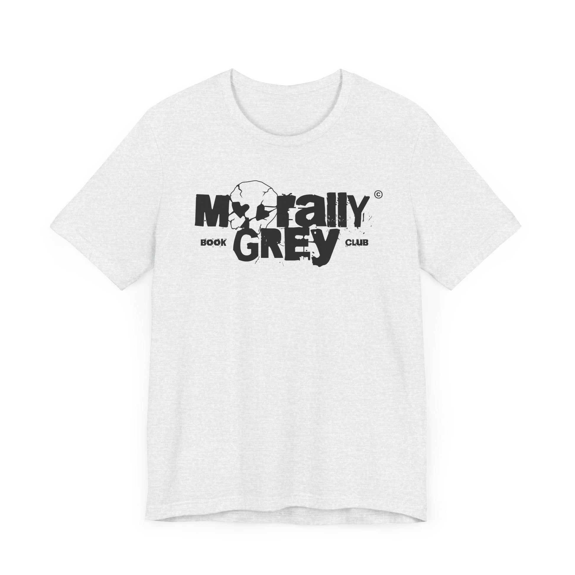 Morally Grey Book Club T-Shirt – Gritty Skull Logo Edition - Offbeat Opulence
