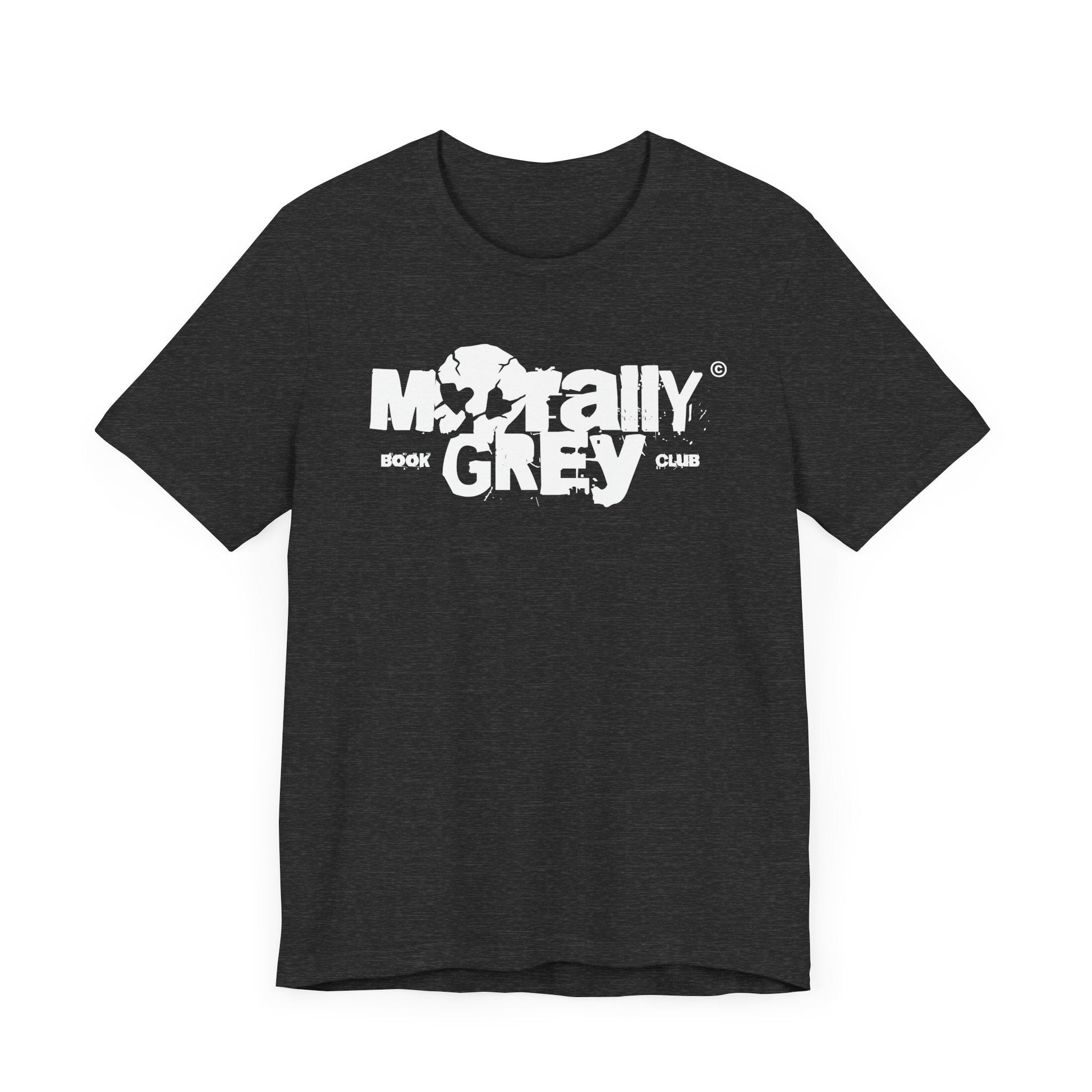 Morally Grey Book Club T-Shirt – Gritty Skull Logo Edition - Offbeat Opulence