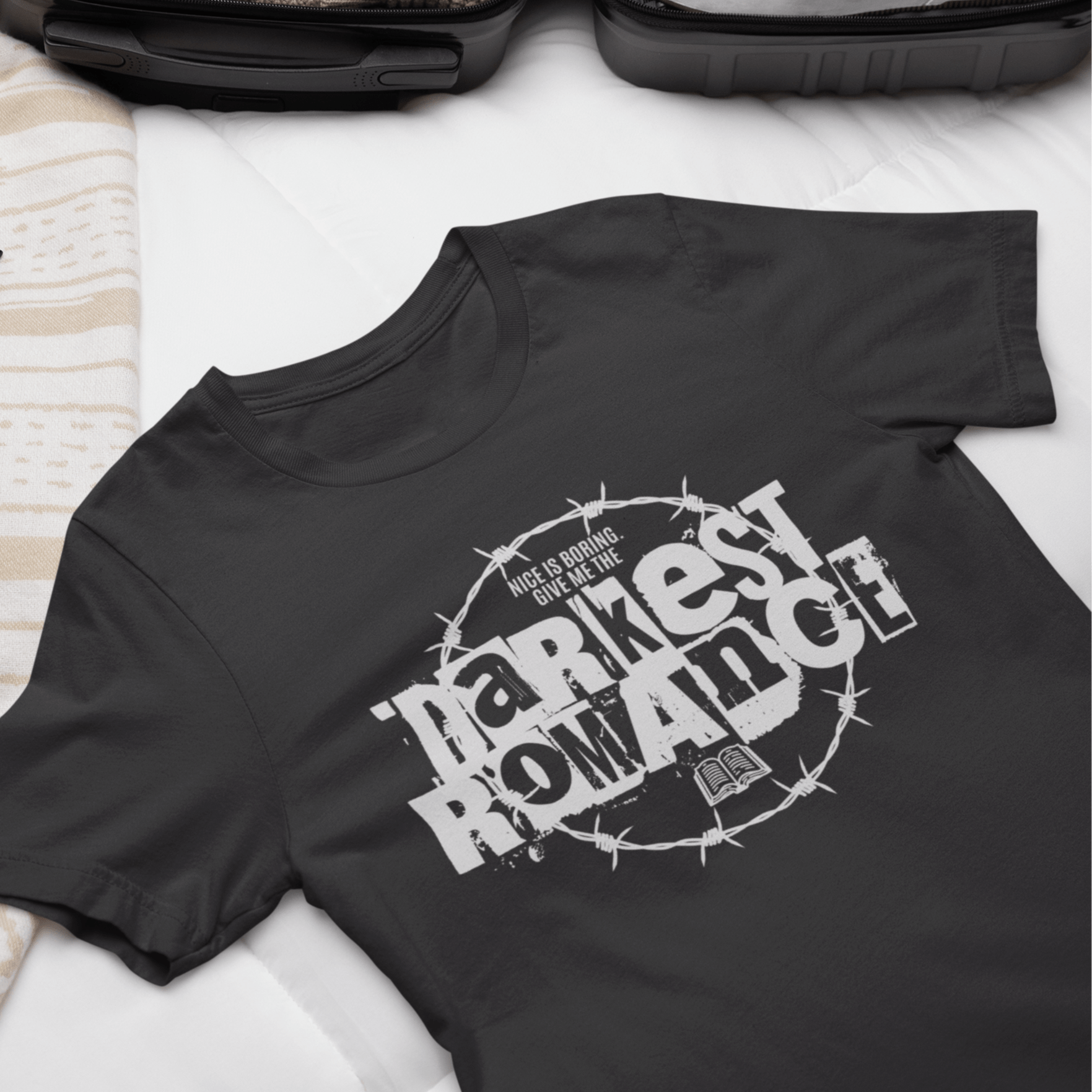Nice Is Boring T-Shirt – Give Me the Darkest Romance Graphic Tee - Offbeat Opulence