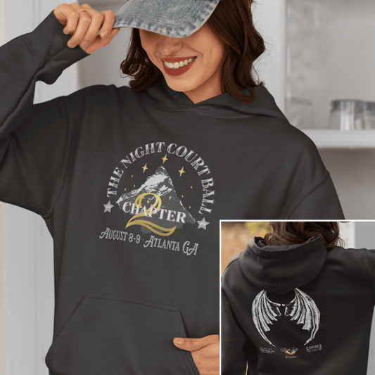 Night Court Ball: Chapter 2 Hoodie – Front + Back Crest & Wings Design - Offbeat Opulence