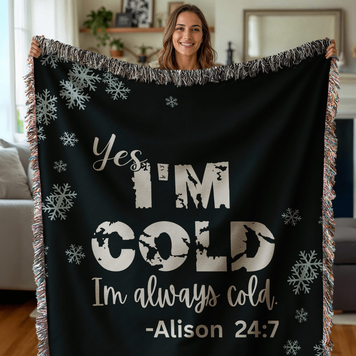 Personalized Always Cold Blanket – A Snuggly Statement for Perpetually Chilly Souls - Offbeat Opulence