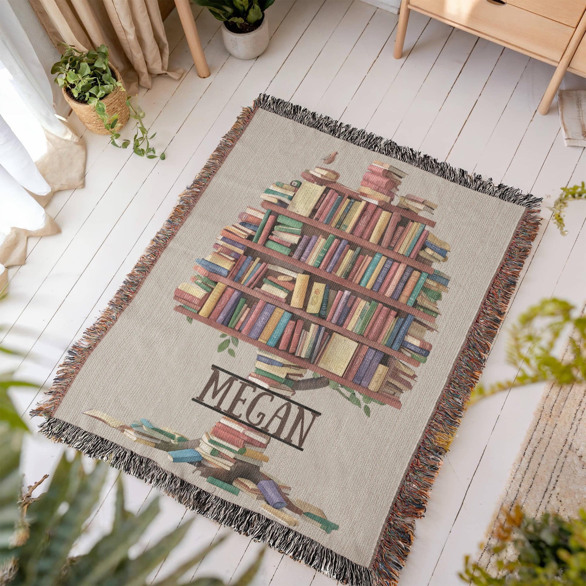 Personalized Book Tree Blanket – A Cozy Tribute to Your TBR Roots - Offbeat Opulence
