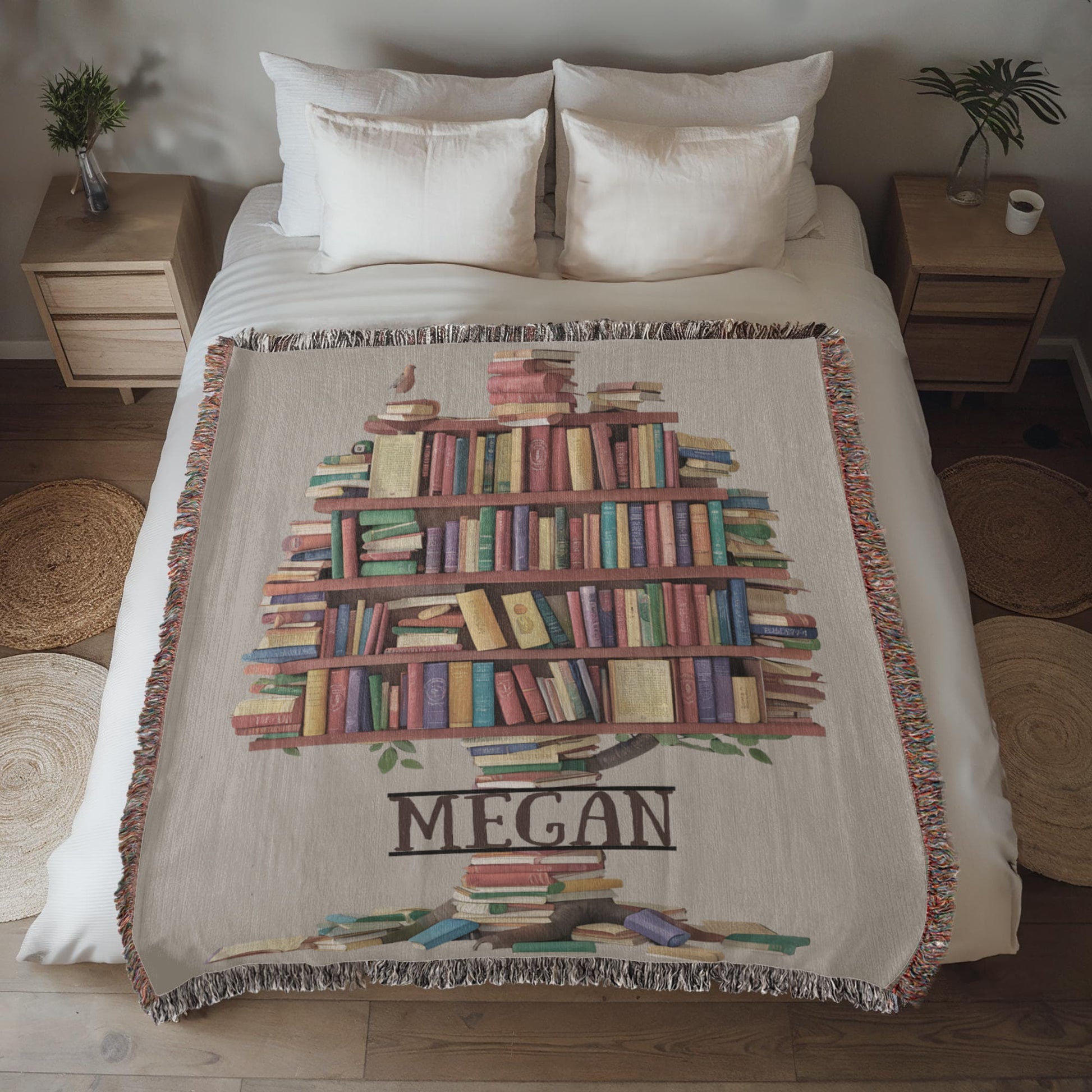 Personalized Book Tree Blanket – A Cozy Tribute to Your TBR Roots - Offbeat Opulence