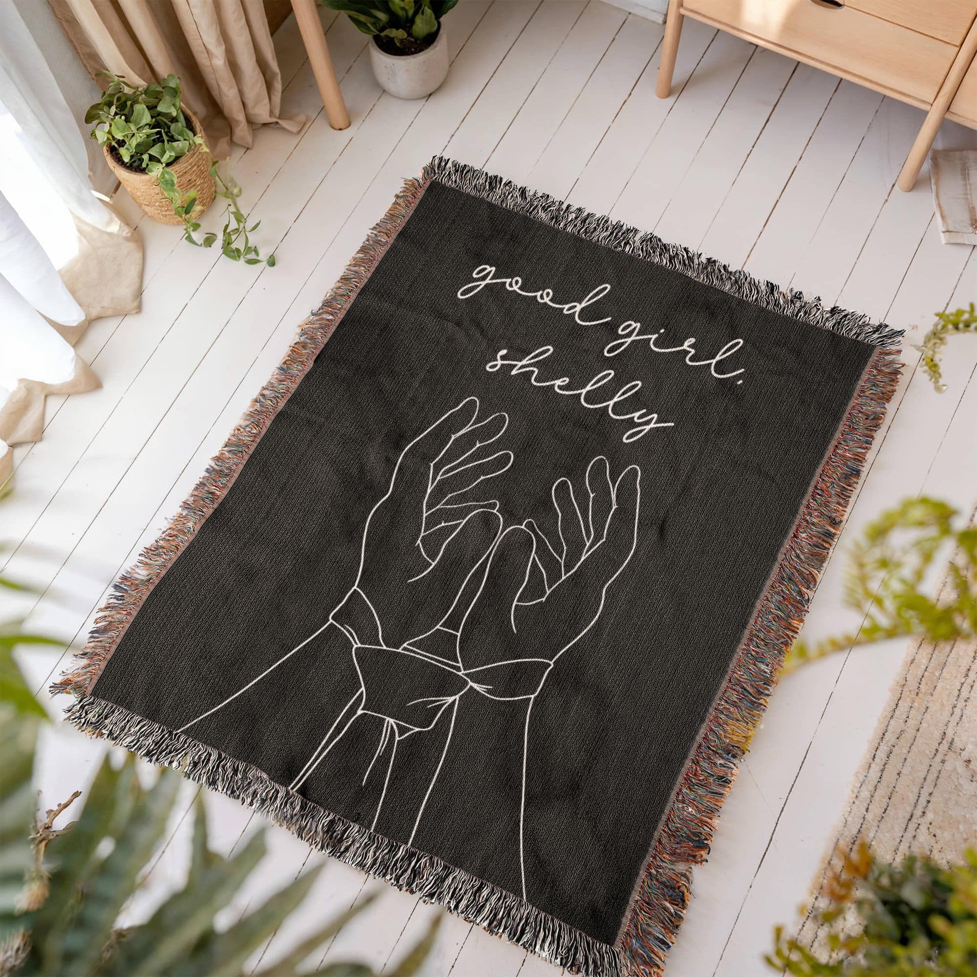 Personalized Dark Romance Submission Woven Blanket-Offbeat Opulence