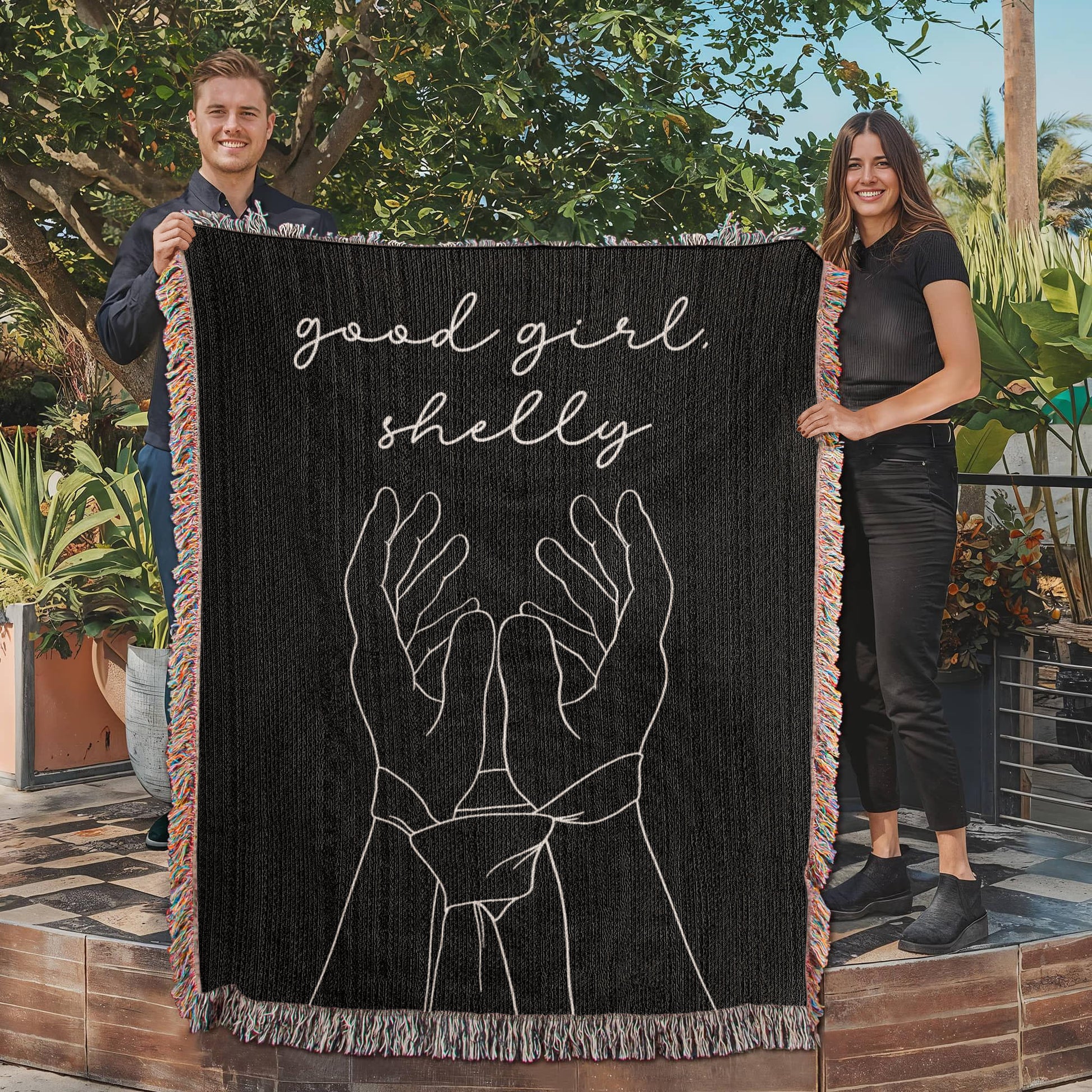 Personalized Dark Romance Submission Woven Blanket-Offbeat Opulence