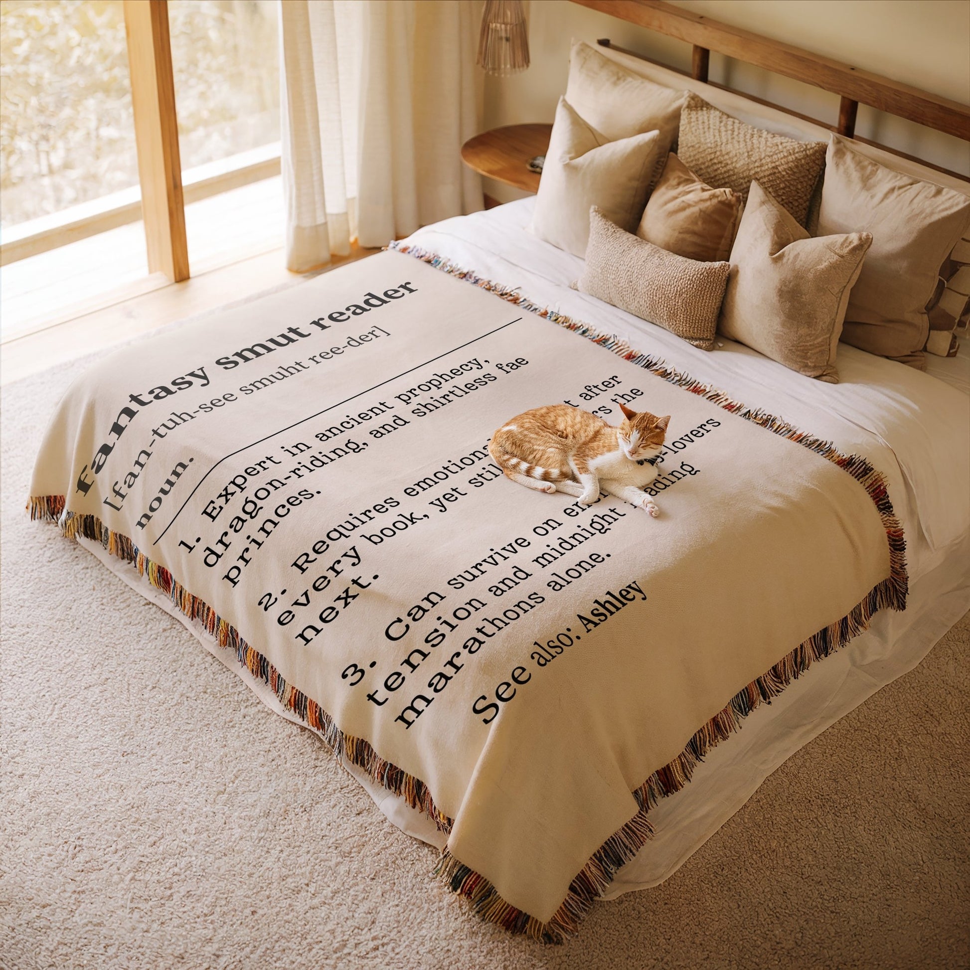 Personalized Fantasy Smut Reader Woven Blanket – A Cozy Tribute to Bookish Obsessions - Offbeat Opulence