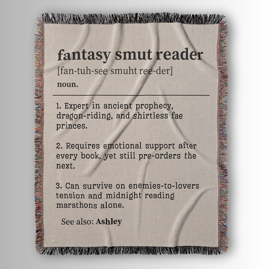 Personalized Fantasy Smut Reader Woven Blanket – A Cozy Tribute to Bookish Obsessions - Offbeat Opulence