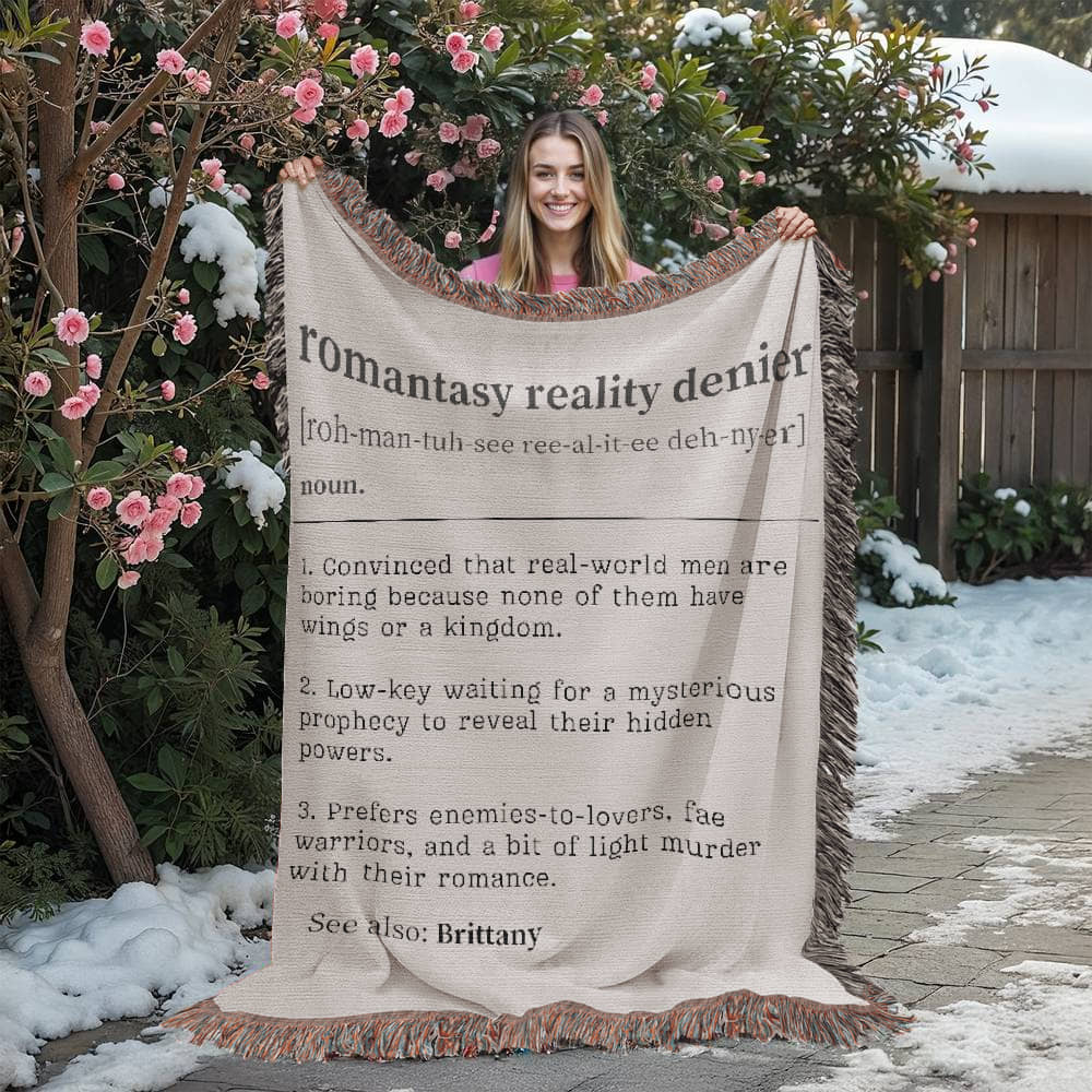 Personalized Romantasy Reality Denier Woven Blanket – A Cozy Escape from the Ordinary - Offbeat Opulence