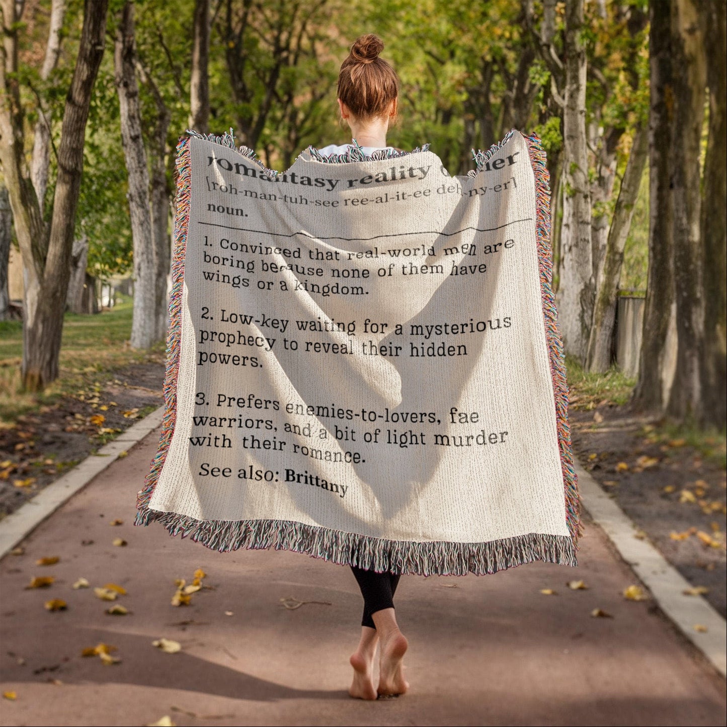 Personalized Romantasy Reality Denier Woven Blanket – A Cozy Escape from the Ordinary - Offbeat Opulence