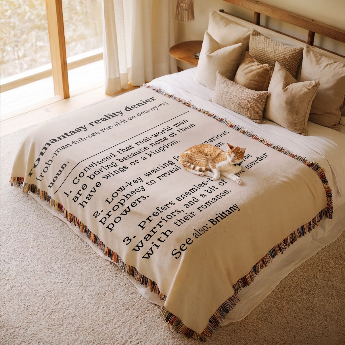 Personalized Romantasy Reality Denier Woven Blanket – A Cozy Escape from the Ordinary - Offbeat Opulence