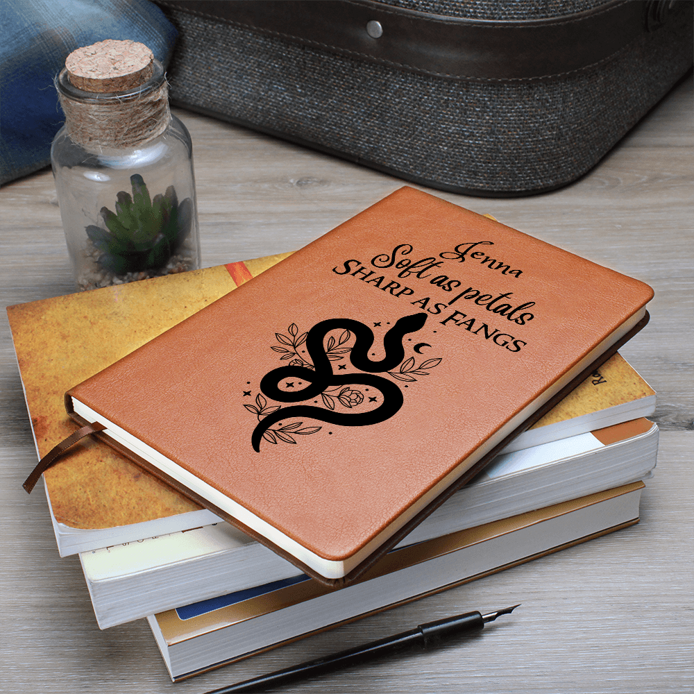 Personalized "Soft as Petals, Sharp as Fangs" Journal – A Fierce & Feminine Notebook-Offbeat Opulence
