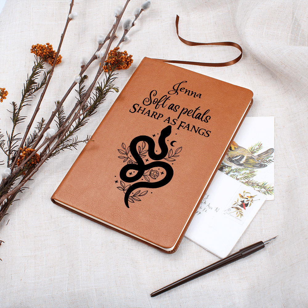 Personalized "Soft as Petals, Sharp as Fangs" Journal – A Fierce & Feminine Notebook-Offbeat Opulence