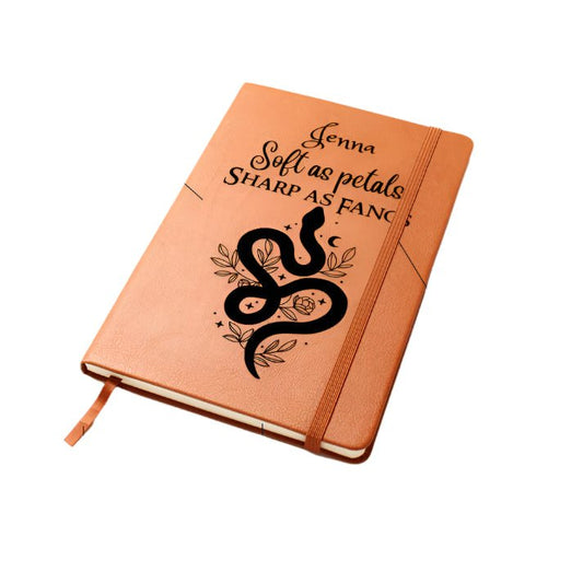 Personalized "Soft as Petals, Sharp as Fangs" Journal – A Fierce & Feminine Notebook - Offbeat Opulence