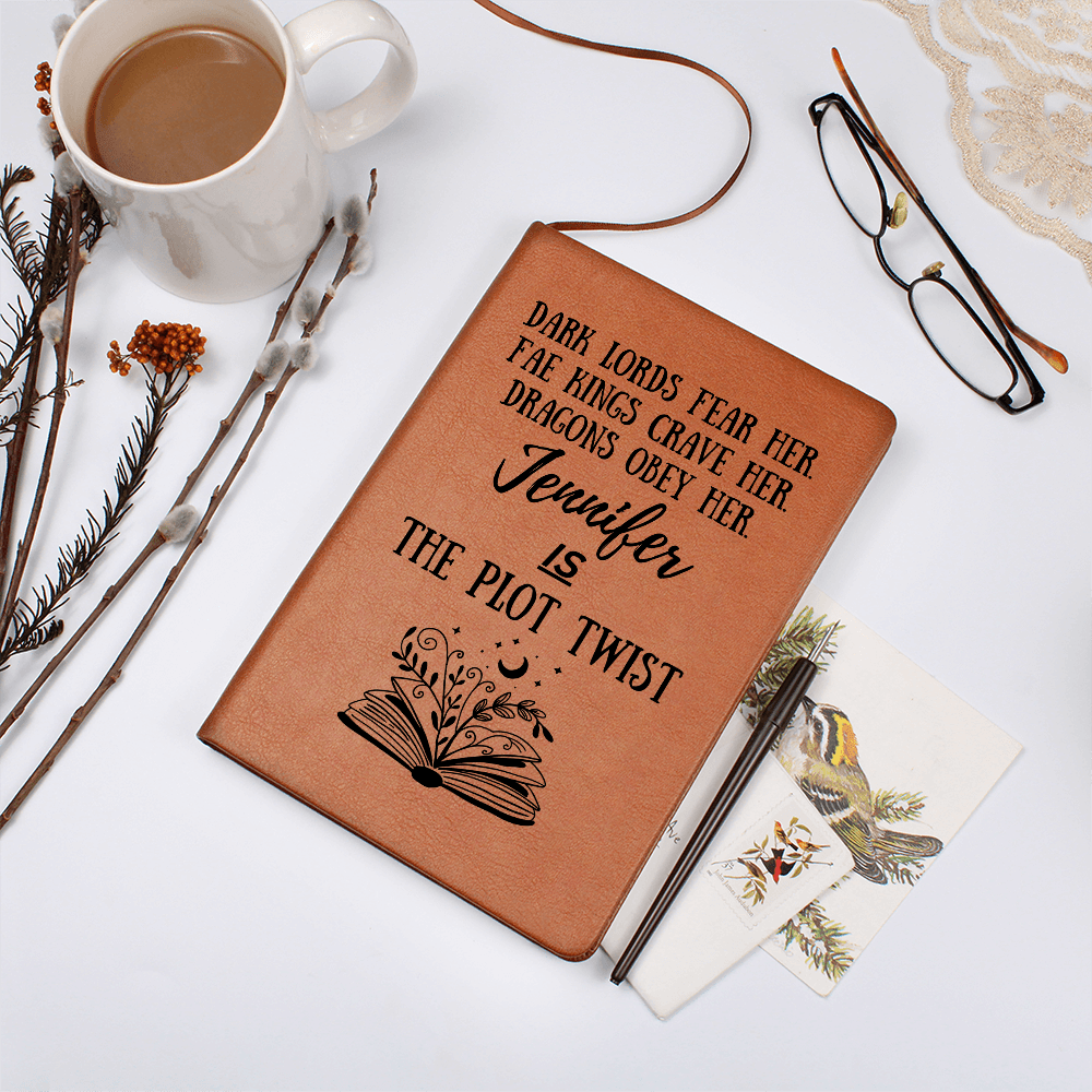 Personalized "The Plot Twist" Fantasy Journal – Vegan Leather Notebook - Offbeat Opulence