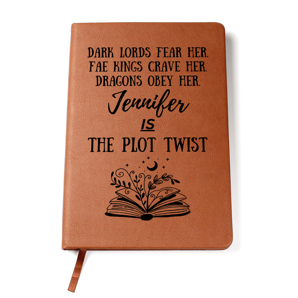 Personalized "The Plot Twist" Fantasy Journal – Vegan Leather Notebook - Offbeat Opulence