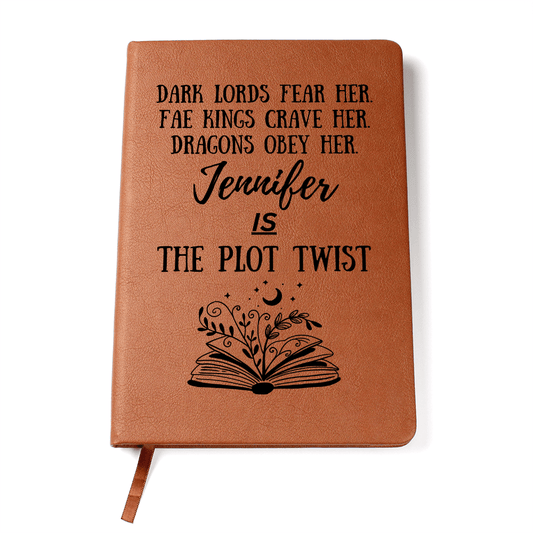 Personalized "The Plot Twist" Fantasy Journal – Vegan Leather Notebook-Offbeat Opulence