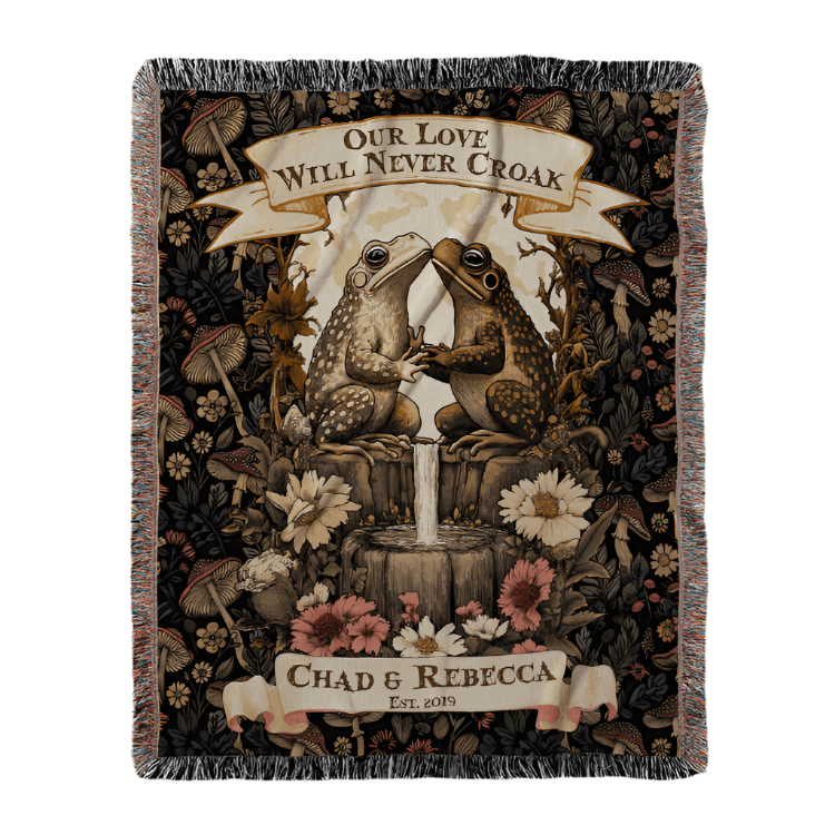 Personalized Toad Couples Blanket - Our Love Will Never Croak-Offbeat Opulence