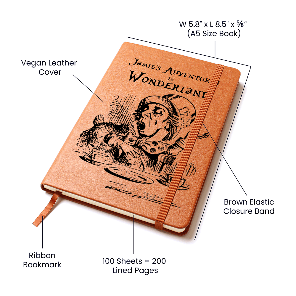 Personalized Wonderland Mad Hatter Journal – A Curious Companion for Your Thoughts-Offbeat Opulence