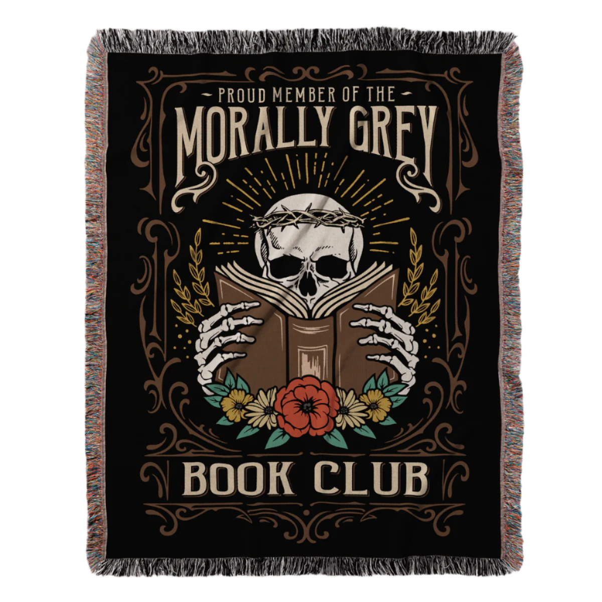Proud Member of the Morally Grey Book Club – Woven Tapestry Blanket-Offbeat Opulence