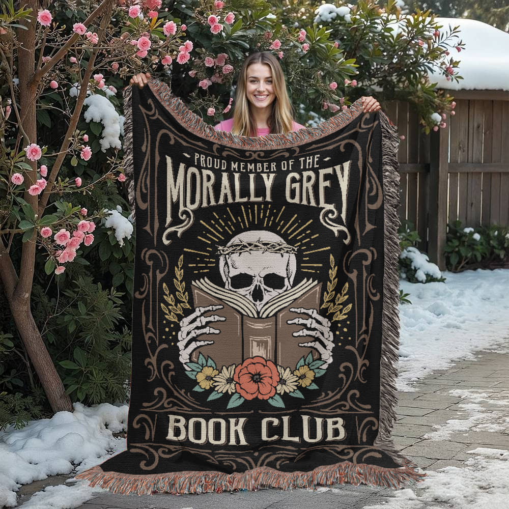 Proud Member of the Morally Grey Book Club – Woven Tapestry Blanket-Offbeat Opulence
