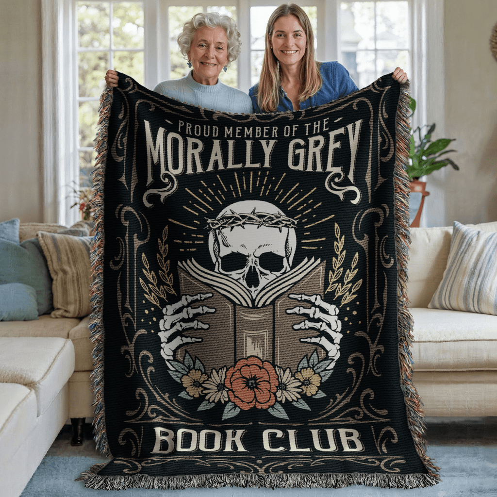 Proud Member of the Morally Grey Book Club – Woven Tapestry Blanket-Offbeat Opulence