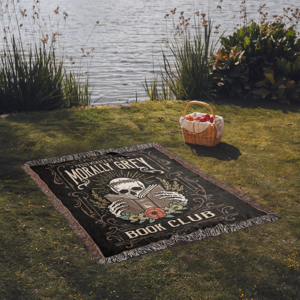 Proud Member of the Morally Grey Book Club – Woven Tapestry Blanket-Offbeat Opulence