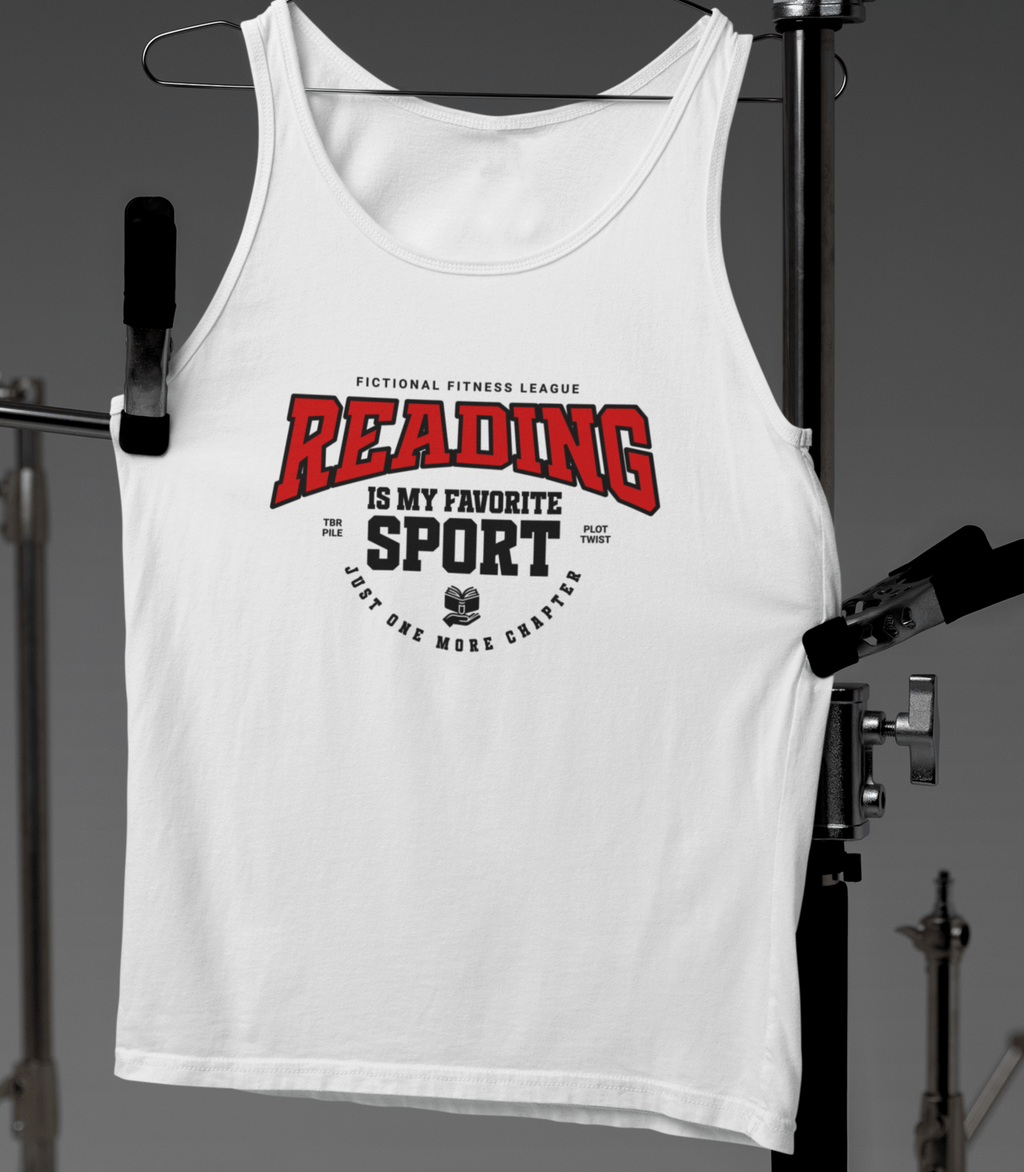 Reading Is My Favorite Sport Tank Top – Fictional Fitness League - Offbeat Opulence