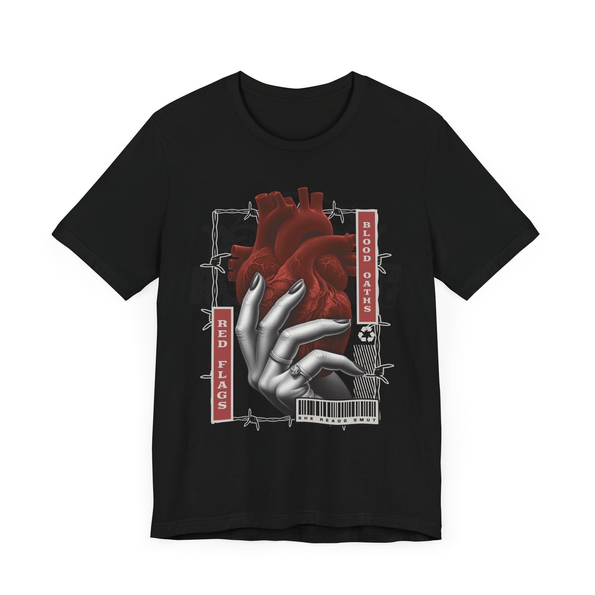 Red Flags & Blood Oaths T-Shirt – She Reads Smut Dark Romance Tee - Offbeat Opulence