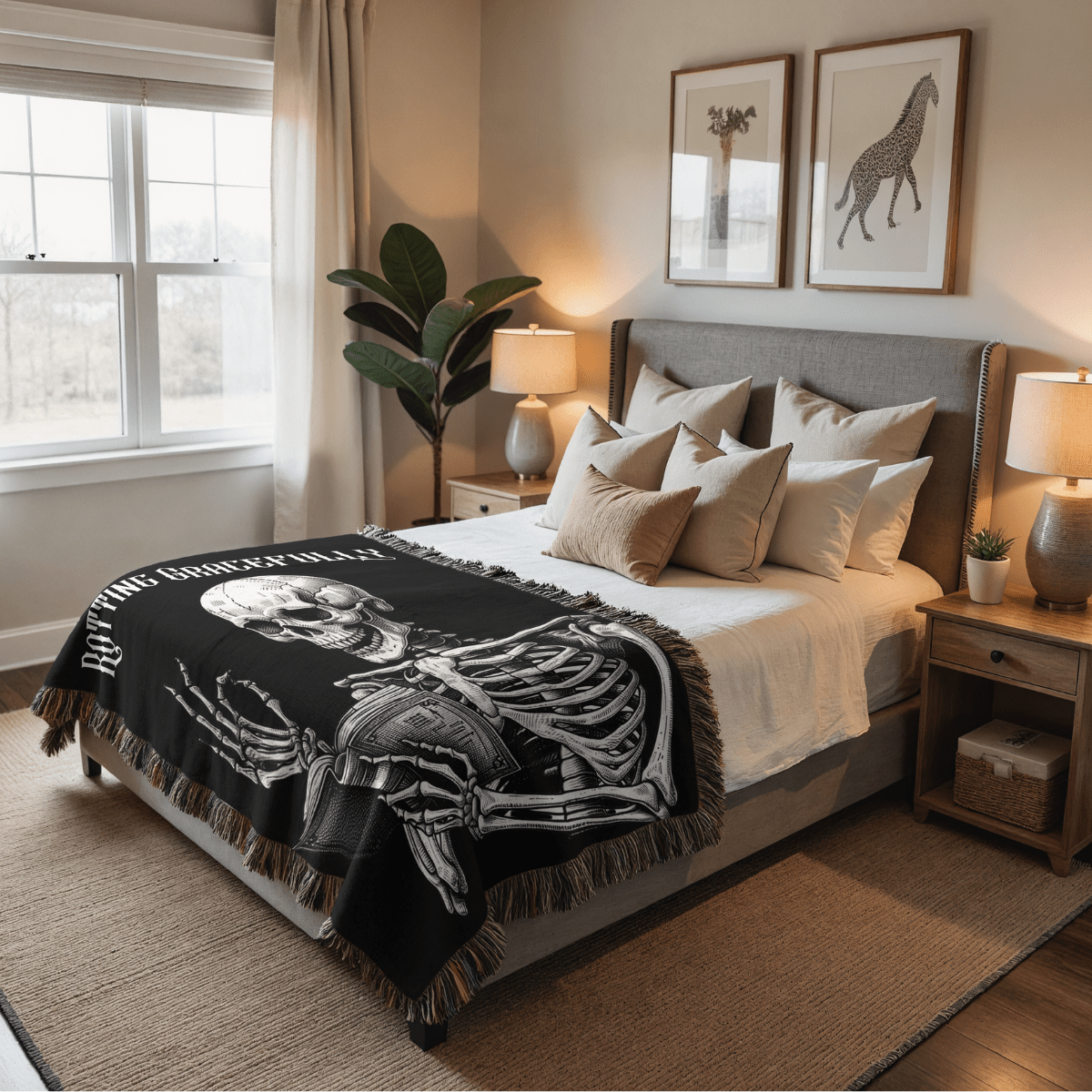 Rotting Gracefully – Woven Tapestry Blanket Gift for Readers - Offbeat Opulence