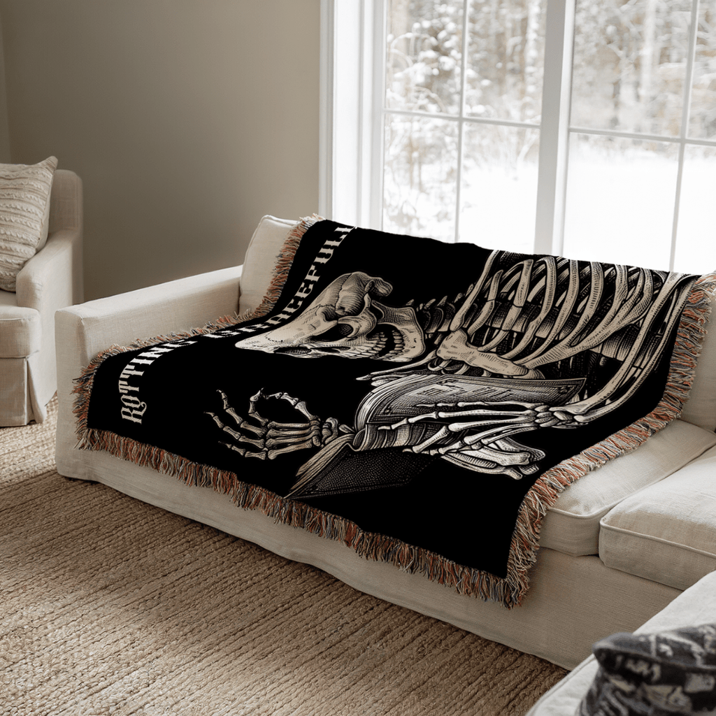 Rotting Gracefully – Woven Tapestry Blanket Gift for Readers - Offbeat Opulence