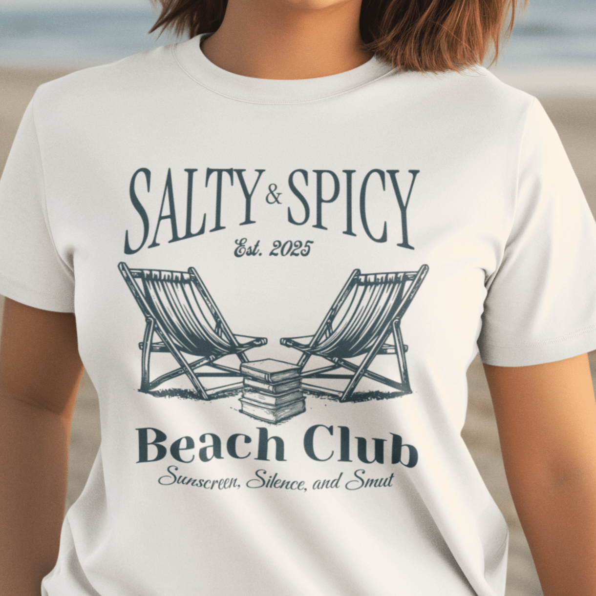Salty & Spicy Reader Beach Club Tee - Offbeat Opulence