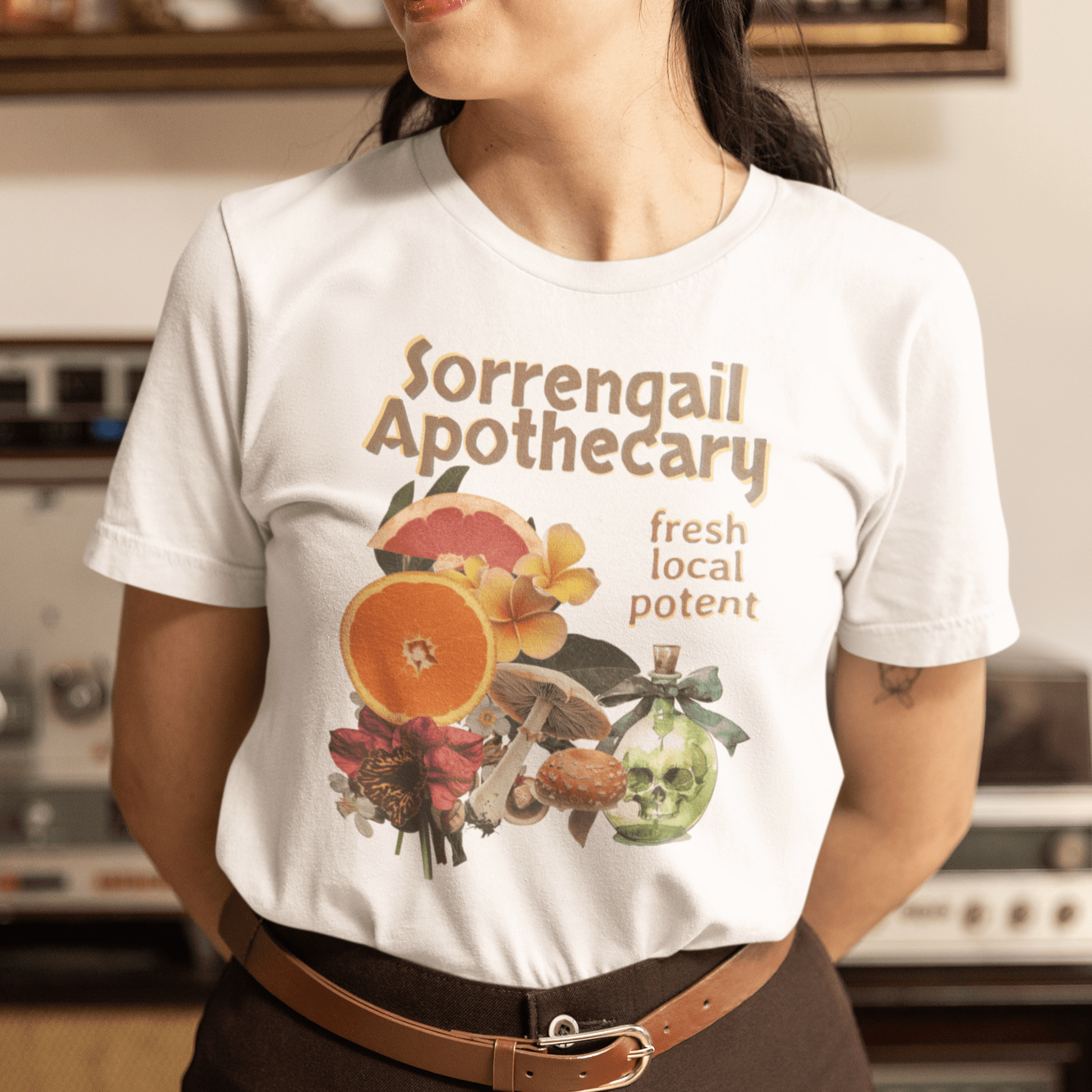 Sorrengail Apothecary T-Shirt – Fourth Wing - Inspired Cottagecore Chaos Tee - Offbeat Opulence