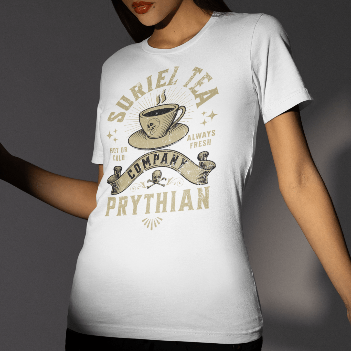 Suriel Tea Company T-Shirt – ACOTAR - Inspired Spicy Gossip Graphic Tee - Offbeat Opulence