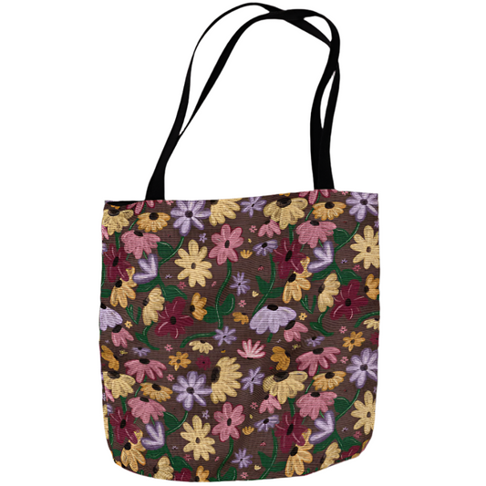 Surprise Song Piano Floral Woven Tote-Offbeat Opulence