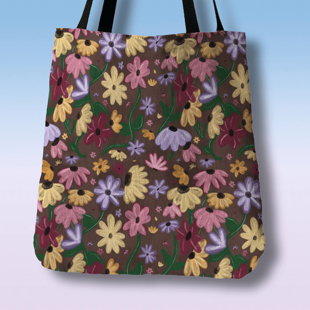 Surprise Song Piano Floral Woven Tote-Offbeat Opulence