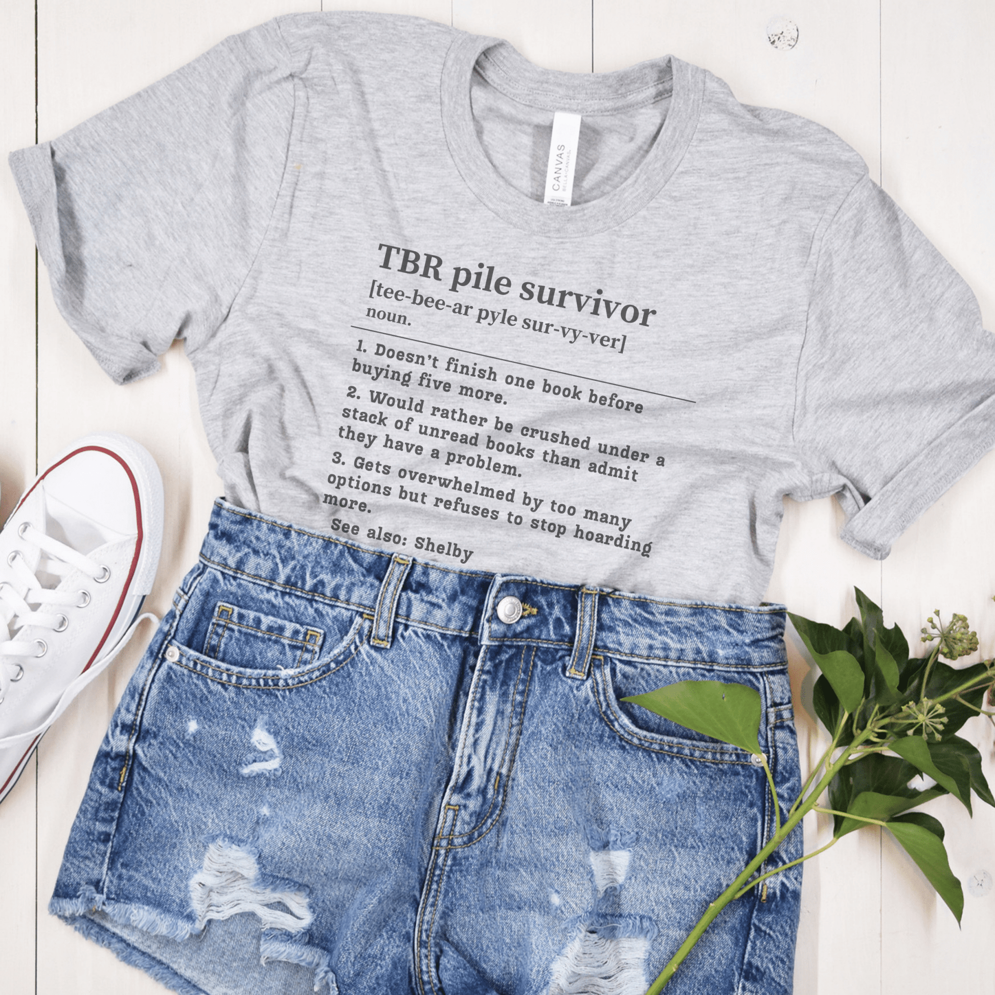TBR Survivor T-Shirt – Personalized Book Hoarder Definition Tee - Offbeat Opulence