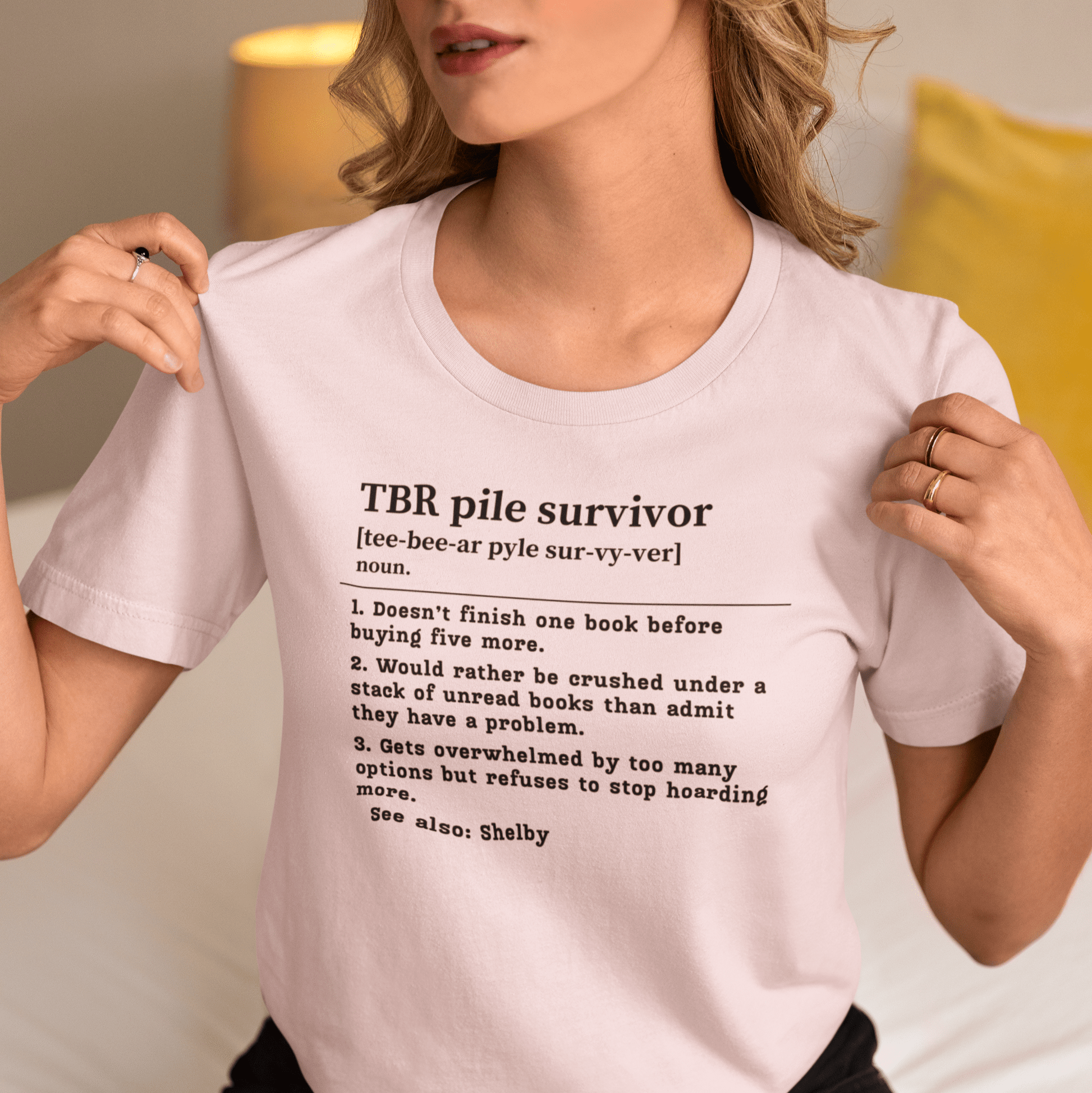TBR Survivor T-Shirt – Personalized Book Hoarder Definition Tee - Offbeat Opulence