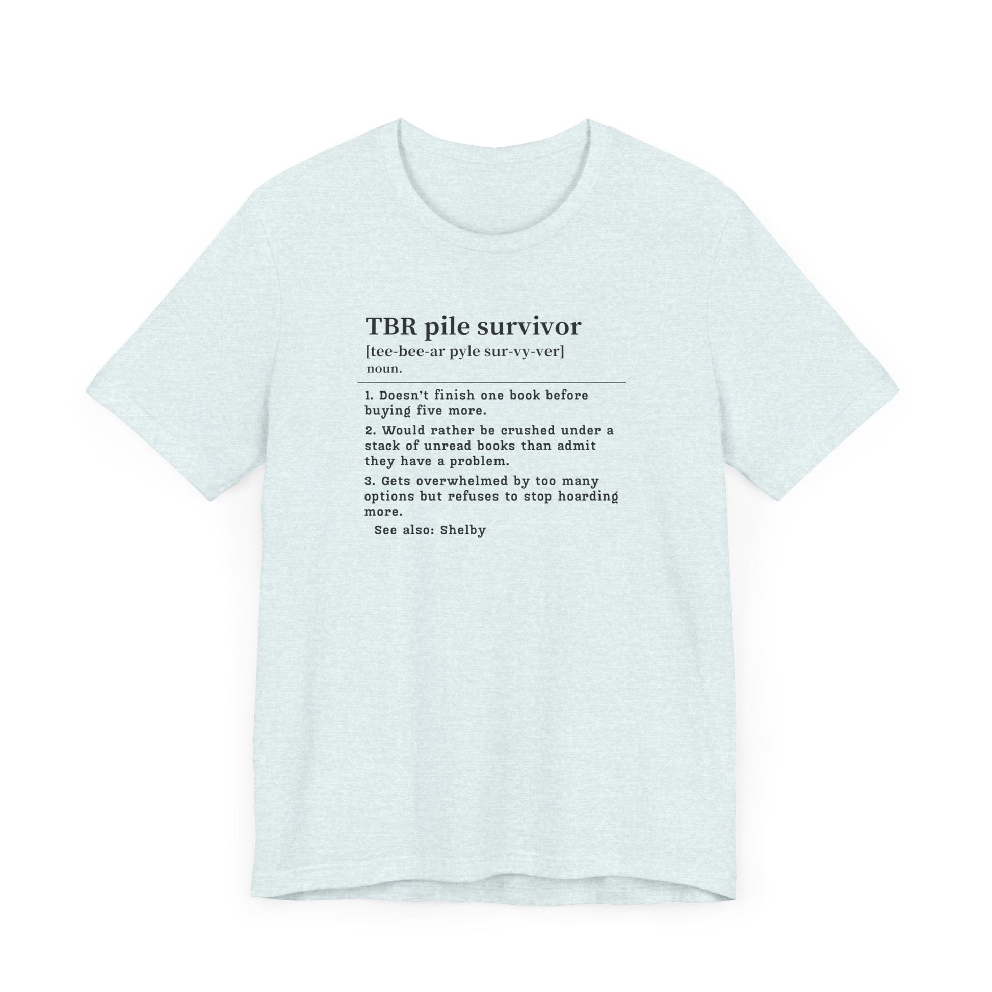TBR Survivor T-Shirt – Personalized Book Hoarder Definition Tee - Offbeat Opulence