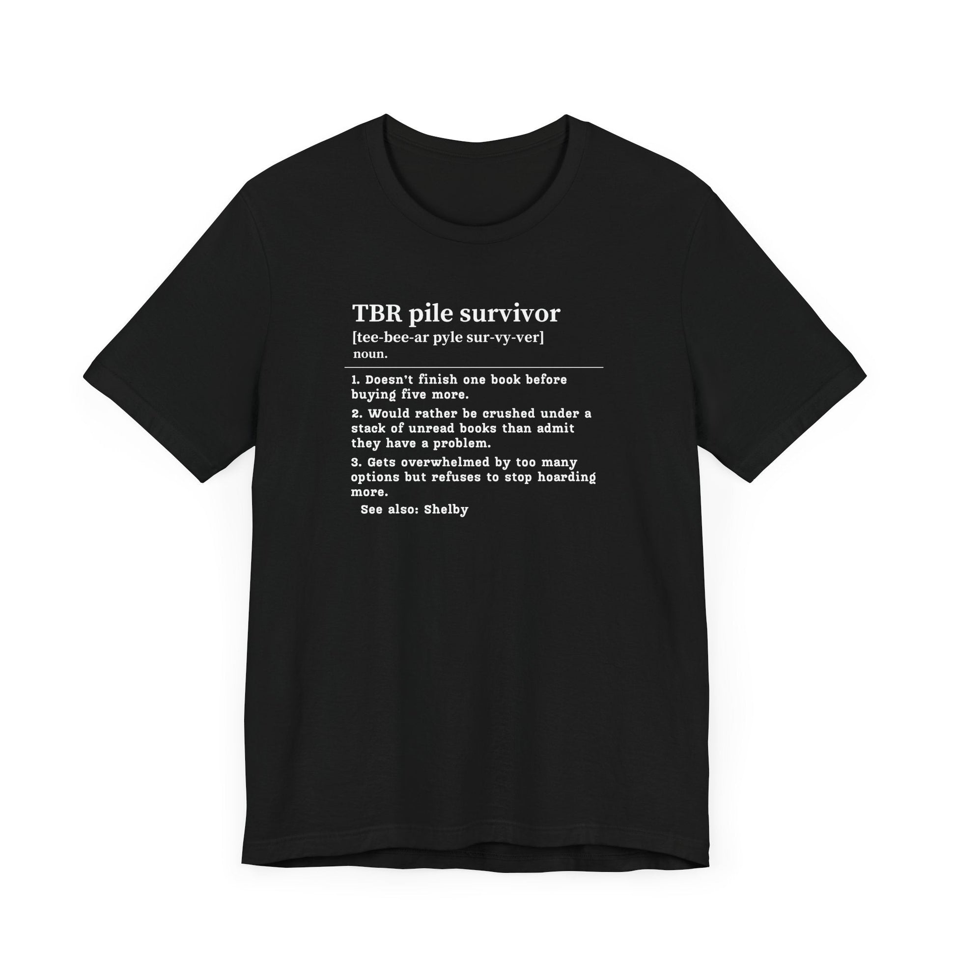 TBR Survivor T-Shirt – Personalized Book Hoarder Definition Tee - Offbeat Opulence