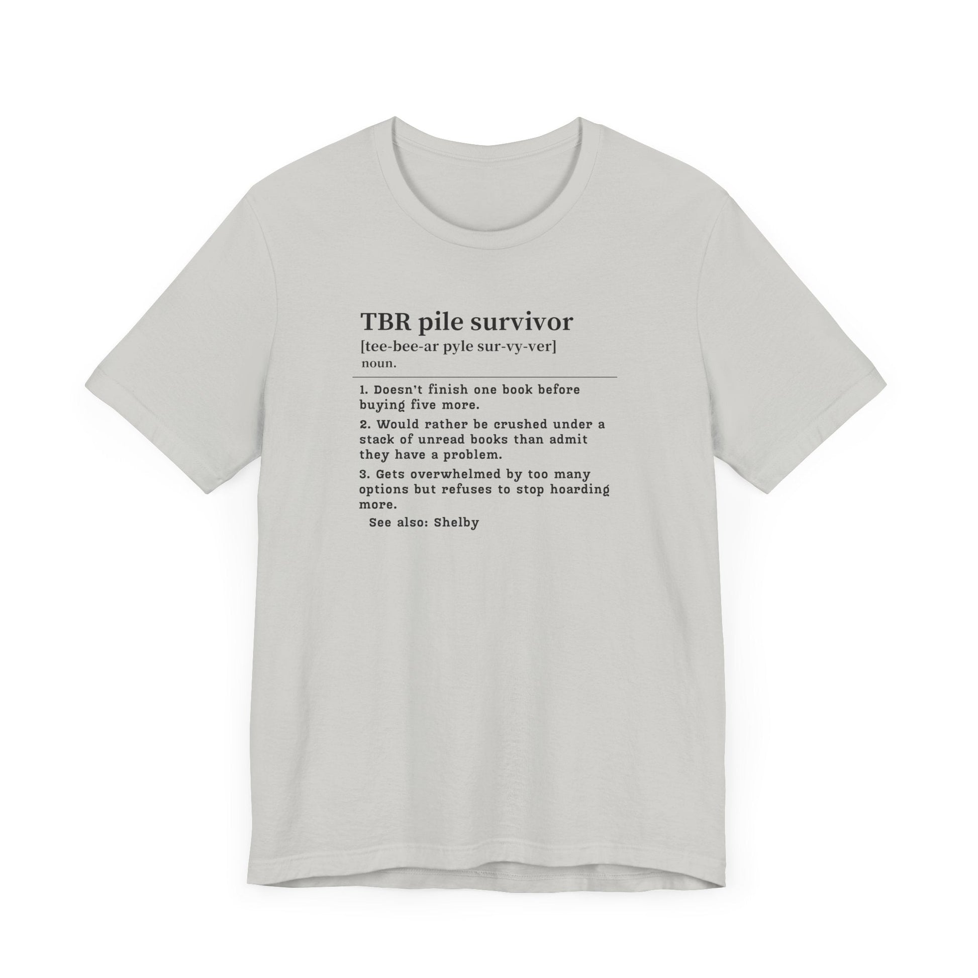 TBR Survivor T-Shirt – Personalized Book Hoarder Definition Tee - Offbeat Opulence