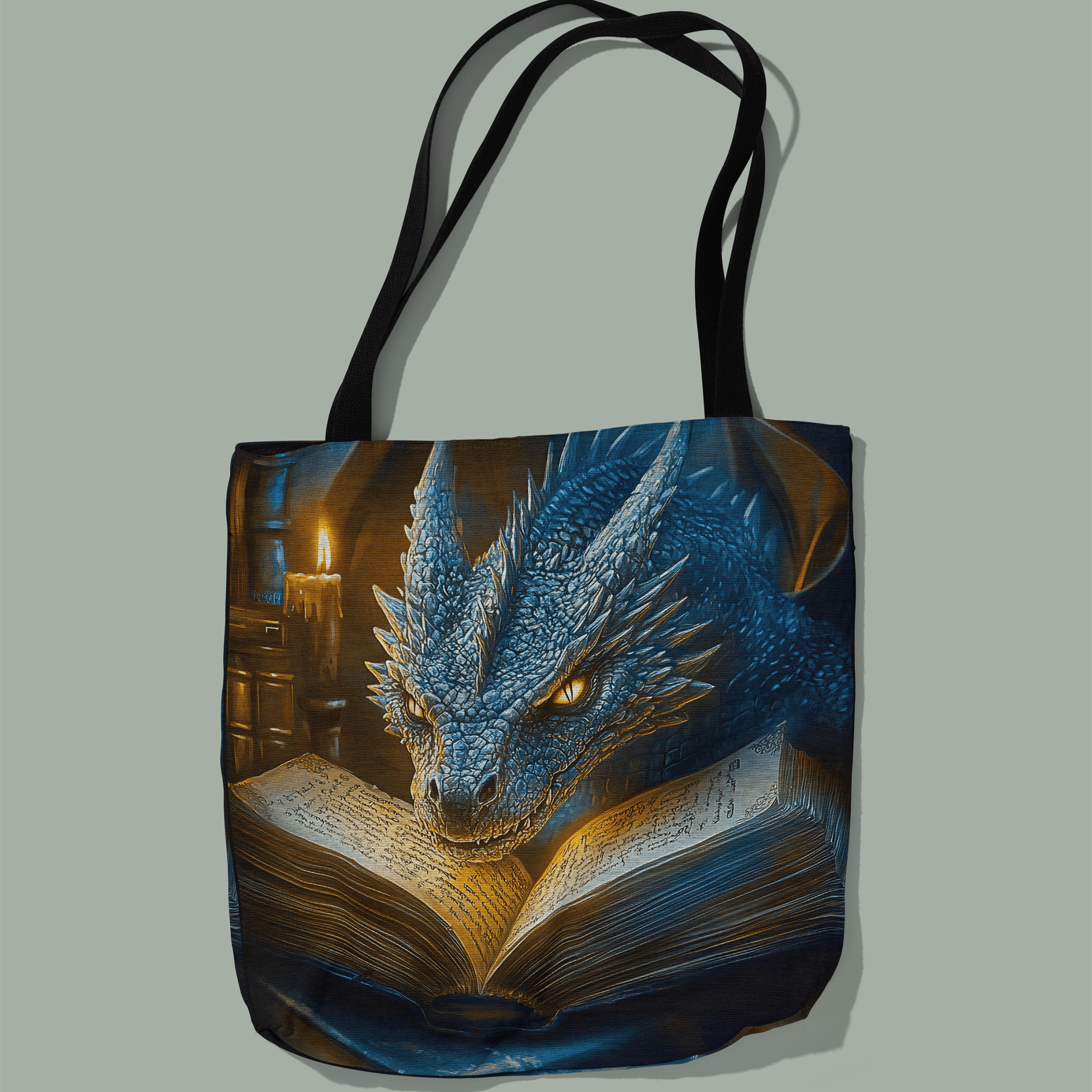 The Bookwyrm Woven Tote – Fantasy Dragon Book Bag for Readers - Offbeat Opulence