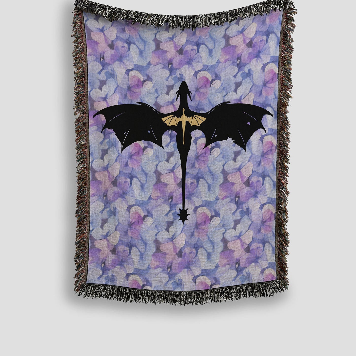 Violet's Dragons Woven Tapestry Blanket - Offbeat Opulence