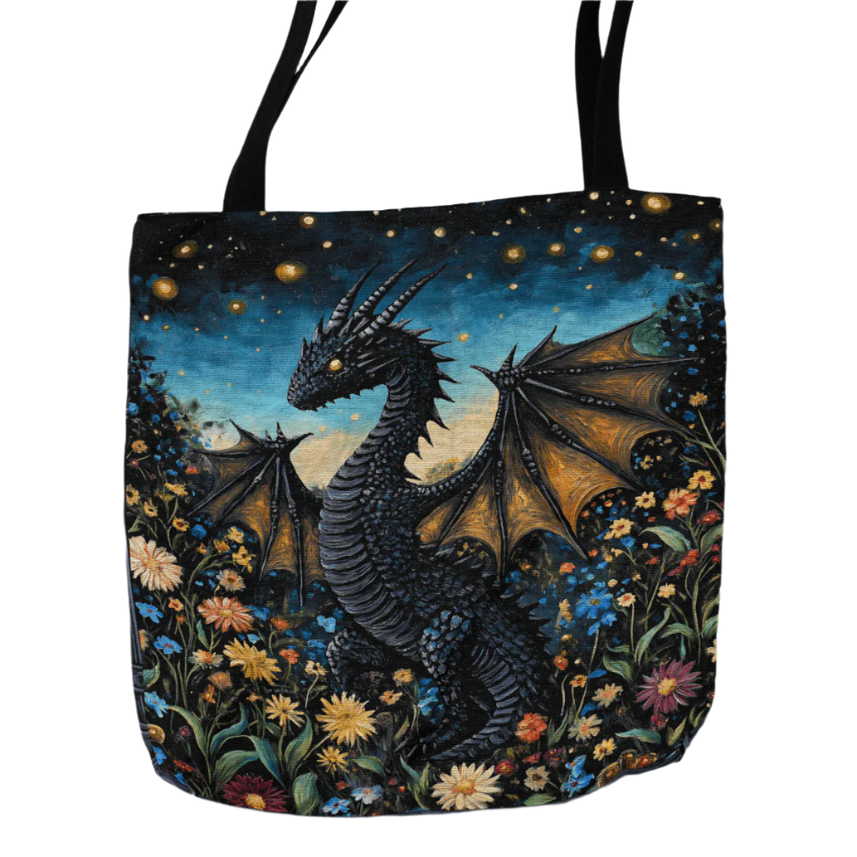 Whimsical Garden Dragon Woven Tote-Offbeat Opulence