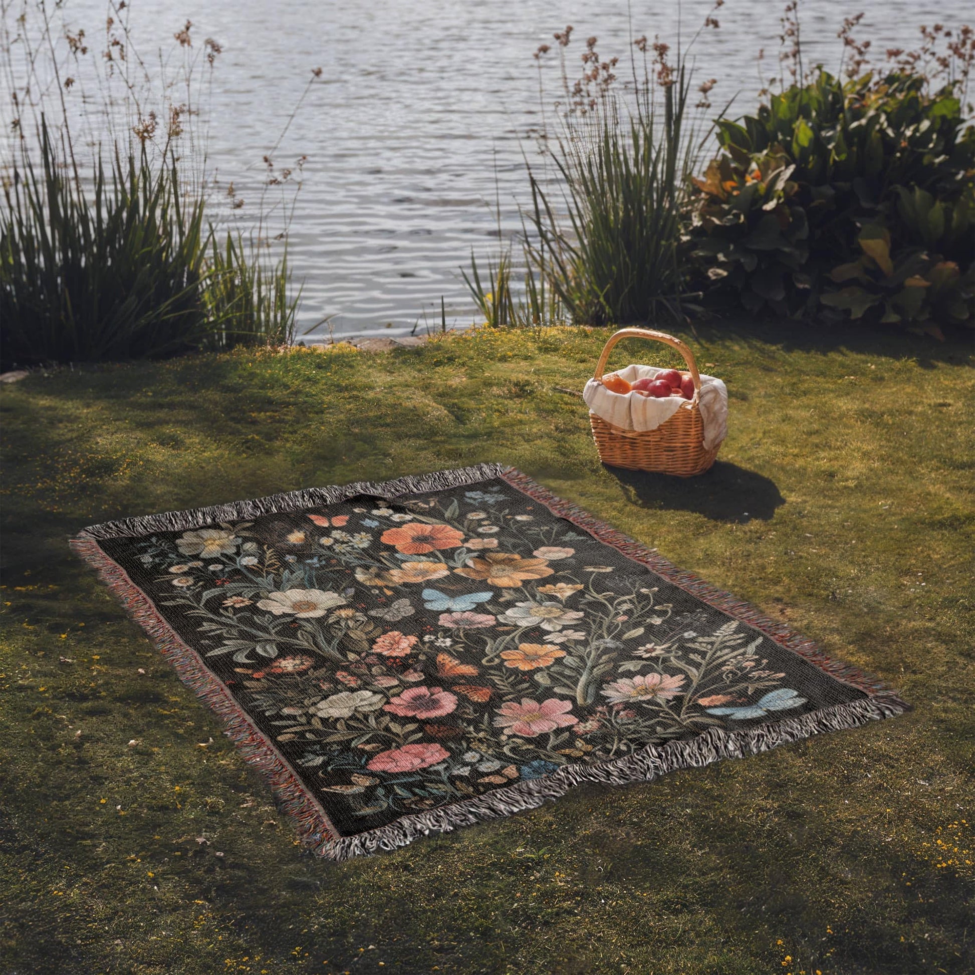 Wildflower Haven Woven Blanket – A Botanical Masterpiece - Offbeat Opulence