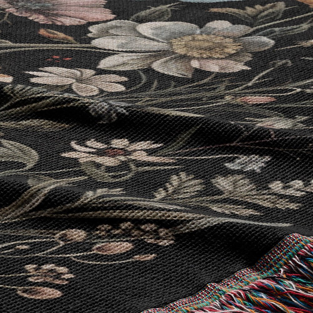 Wildflower Haven Woven Blanket – A Botanical Masterpiece - Offbeat Opulence