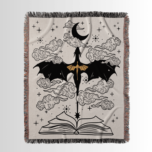 Wingleader Woven Blanket – A Tribute to Dragon Riders & Epic Tales - Offbeat Opulence